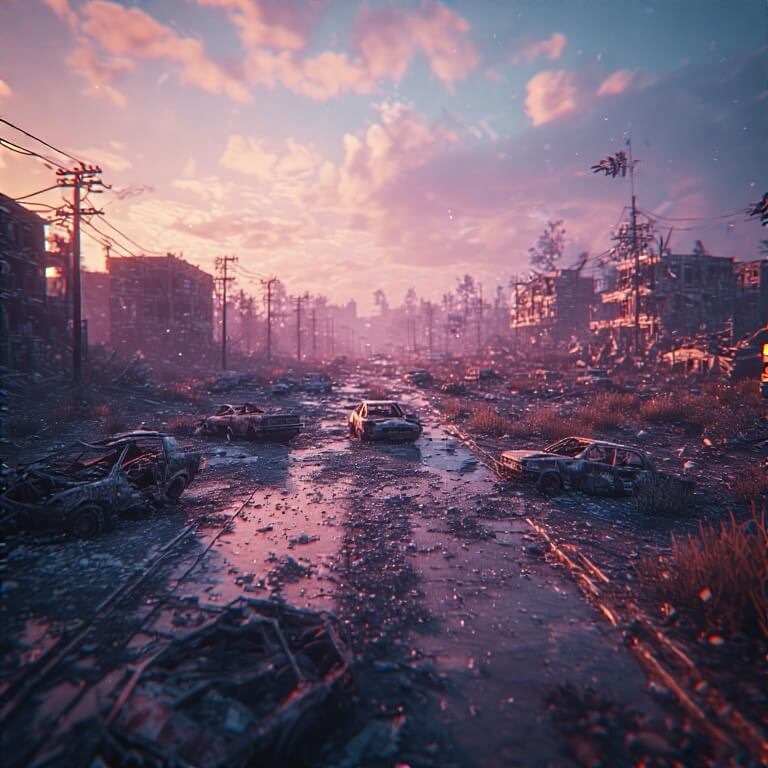 ai generated broken cars game rendered image