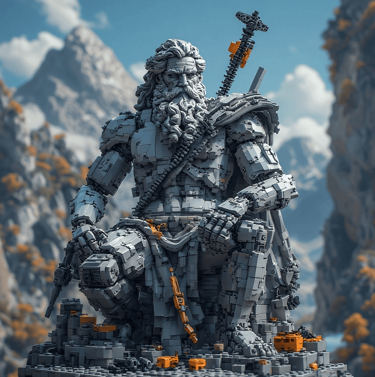 zeus greek god statue lego art